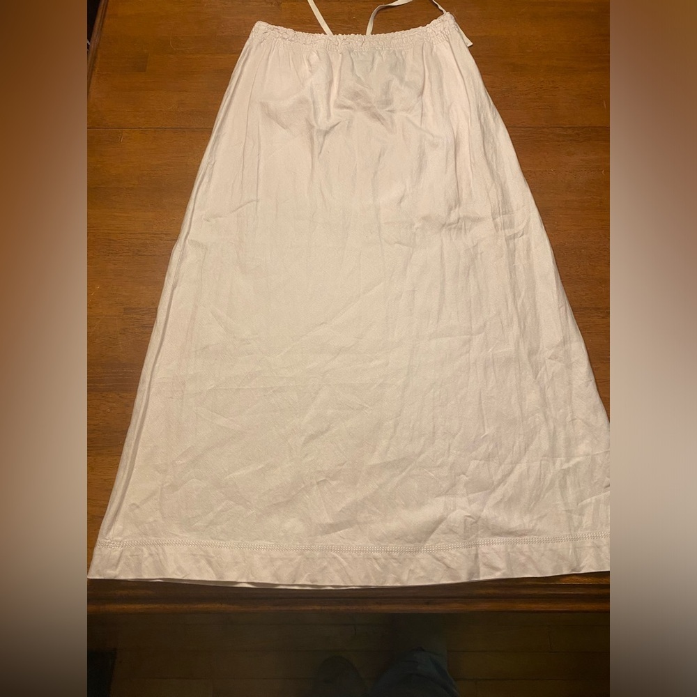Eddie Bauer Khaki Linen Blend Maxi Skirt